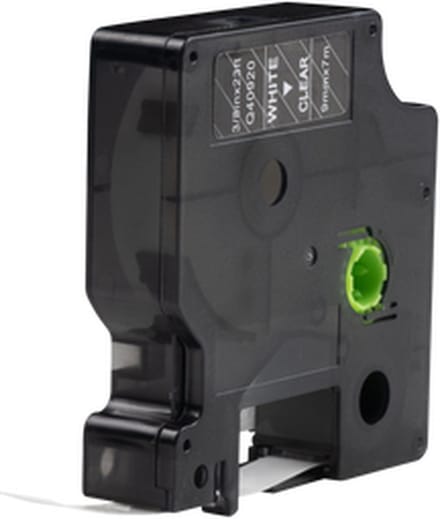 Dymo D1 compatible 40920 tape - Wit op transparant - 9 mm x 7 m