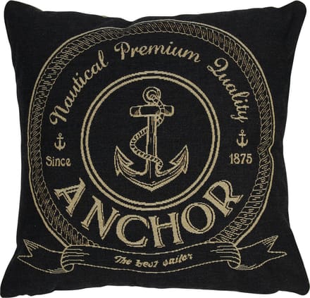 Gobelin kussen antraciet anchor 45x45cm - 1 stuk