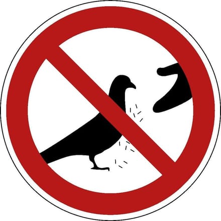 Verboden duiven te voeren bord - kunststof 150 mm
