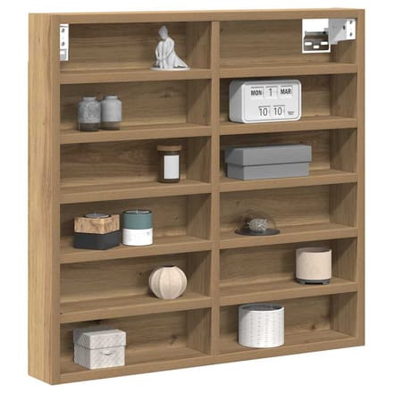 vidaXL - Display - Kast - Muurmontage - Artisan - Eiken - 60 - x - 8,5 - x - 58 - cm