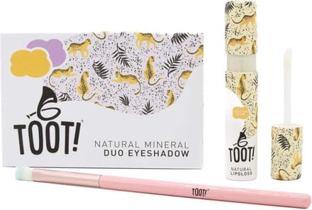 TOOT! Cheetah Glow Eyeshadow & Lipgloss Set - Kinder make up - Tiener make up - Vegan