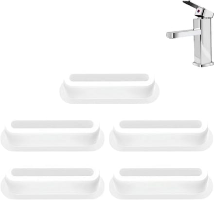 5-delige set - Overloopdop - Zijgat voor gootsteen/wastafel - Ovale stop voor overloopgat - Afdichtdop - Lange overloopstop - Wit