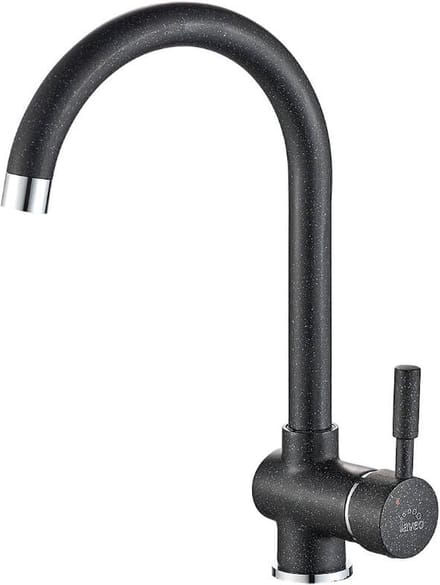 Lete - keukenkraan met U-vormige uitloop, zwart graniet