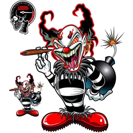 Motorfiets stickers Lethal Threat Bomb Clown Lt88719