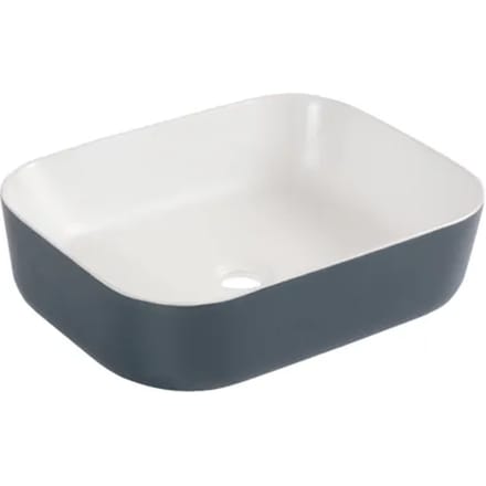 Differnz Waskom Zena - Keramiek - Rechthoek - Blauw/wit - 48x37,5x12,5cm