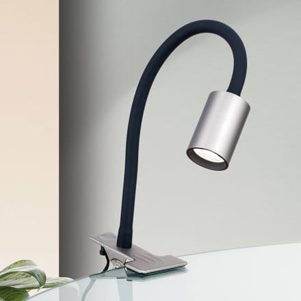 ORION LED klemlamp Kurt nikkel-mat