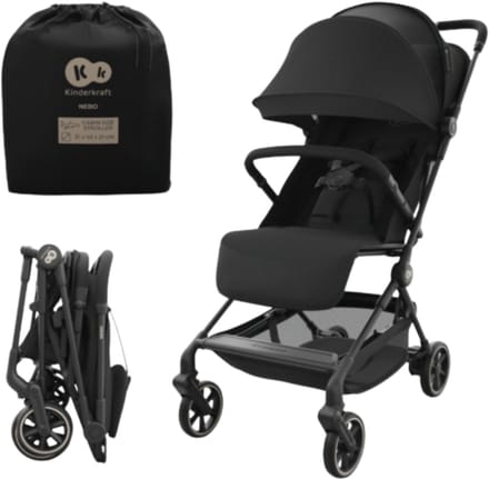 Kinderkraft NEBO - Buggy - Lichtgewicht - Handbagageformaat - Met Draagtas - Zwart