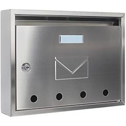 Rottner Brievenbus Imola RVS - 24x32x6cm - Inworp 29,5 x 2 cm