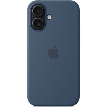 Apple Silicone Backcover hoesje met MagSafe voor de Apple iPhone 16 - Denim Blauw