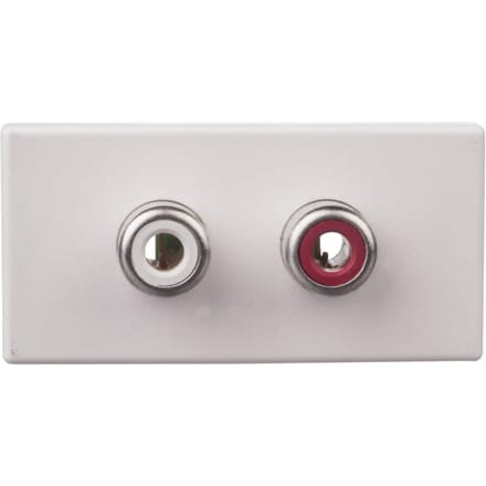 Simon Connect Prise K45/2 Audio 2Xrca /Cinch/ Blanc Pur K101B/9