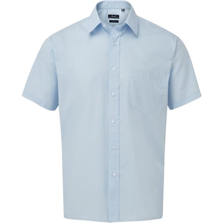 Premier Herenshirt met korte mouwen Popeline (Lichtblauw)
