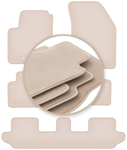 PREMIUM beige vloermatten voor: Volvo XC90 I SUV 7-zits 2002-2014