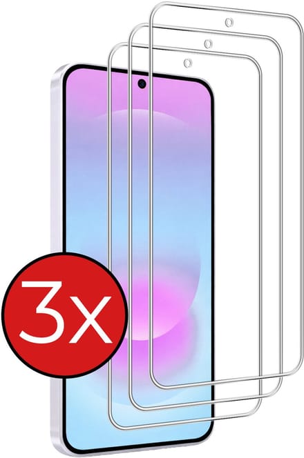 Screenprotector - 3 Stuks - Geschikt voor Samsung Galaxy A37 - Extra Sterk - Beschermglas - Gehard Glas - Tempered Glass - Screen Protector