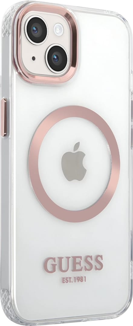 Guess Translucent Back Case (MagSafe Compatible) - Geschikt voor Apple iPhone 13 (6.1") - Goud