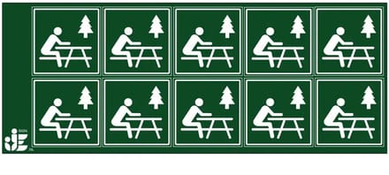 Picknickplek sticker | 5 x 5 cm - 10 stuks per vel