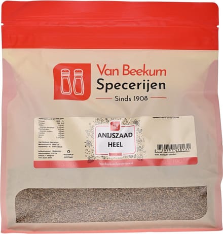 Van Beekum Specerijen - Anijszaad Heel - 1 KG (hersluitbare stazak)