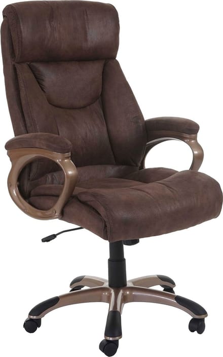 Bureaustoel Dallas, bureaustoel directiestoel, MVG-gecertificeerd ~ suède look taupe-bruin