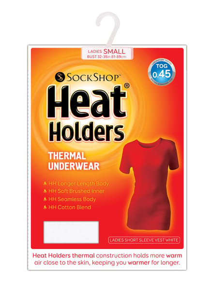 Thermische bovenkant met korte mouwen voor dames van Heat Holders - Wit