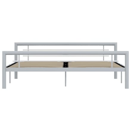 vidaXL - Bedframe - metaal - grijs - en - wit - 180x200 - cm