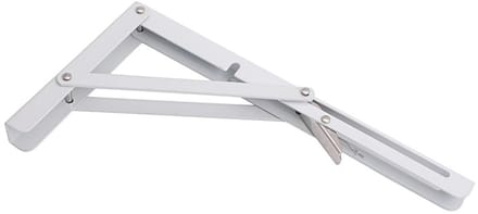 Inklapbare Plankdrager Set - 20 cm Plankbreedte - Set van 2 Stuks - Plankdragers L Vorm - Plankdragers - Wit