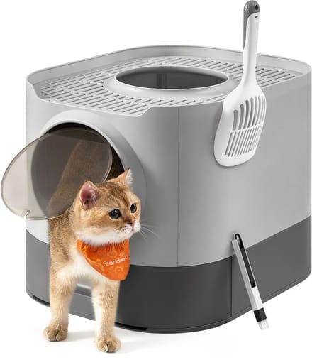 Feandrea - Kattenbak - Met Deksel - Uittrekbare Lade - Geschikt voor Katten van Verschillende Grootten