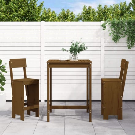 vidaXL - 3-delige - Tuinbarset - massief - grenenhout - honingbruin