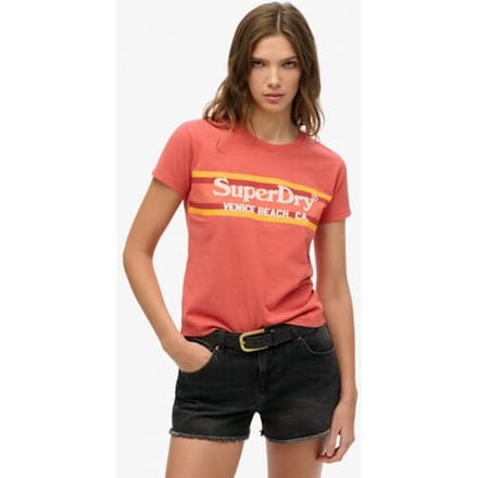 Superdry Venue Outdoors T-shirt met Aansluitende Pasvorm Rood Grootte: 38