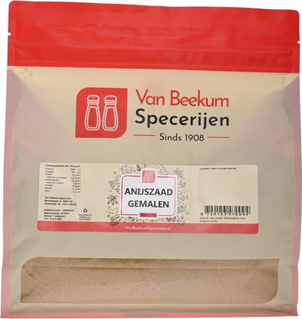 Van Beekum Specerijen - Anijszaad Gemalen - 1 KG (hersluitbare stazak)
