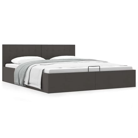 vidaXL - Bedframe - met - hydraulische - opslag - stof - donkergrijs - 180x200 - cm