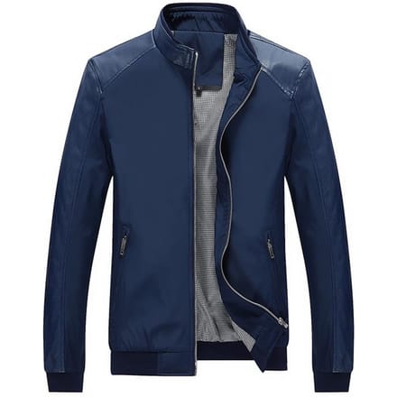 Veste Nouvelle Version Printemps Jeune Homme Fine Version Coréenne Coupe Ajustée Patchwork Cuir PU Tendance Décontractée 5XL