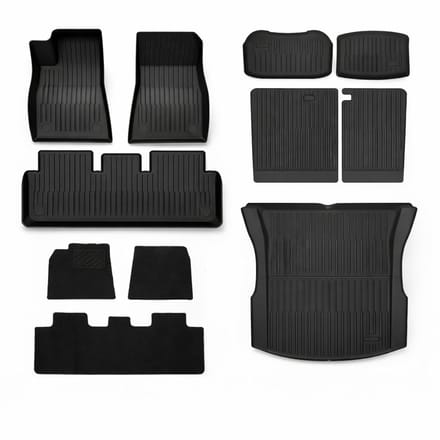 Automatten Tesla Model 3 Highland Rubber Ecoline – Compleet + Velours Interieurmatten - Interieur Accessoires