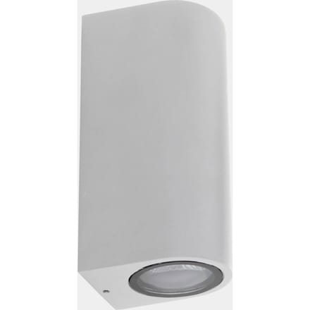 LEDS-C4 Eko dubbele buitenwandlamp, wit, breedte 7 cm, aluminium