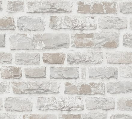 NATUURSTEEN BEHANG | Industrieel - Grijs Wit Terracotta - A.S. Création Natural Living D`eco