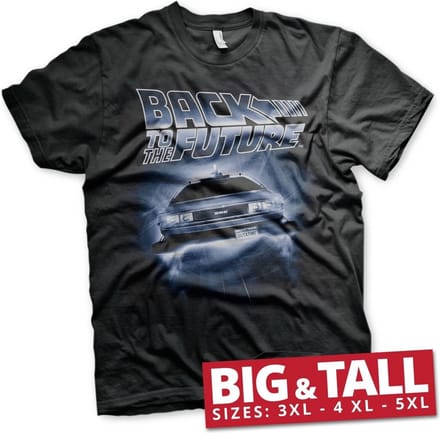 Back To The Future Flying Delorean Big & Tall T-shirt Zwart
