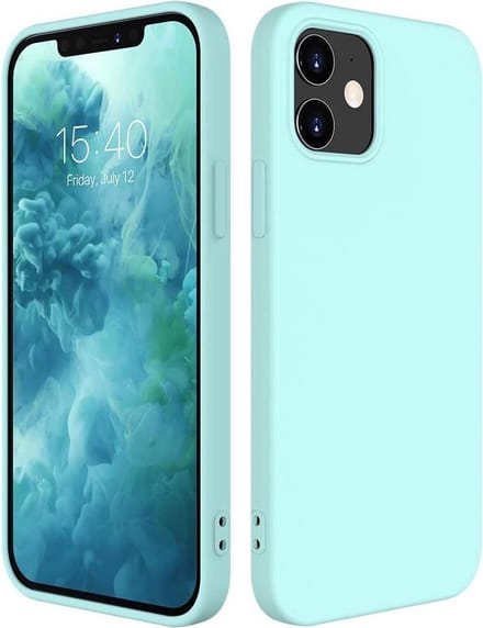 HB Hoesje Geschikt voor Apple iPhone 12 Mini - Turquoise - Siliconen Back Cover