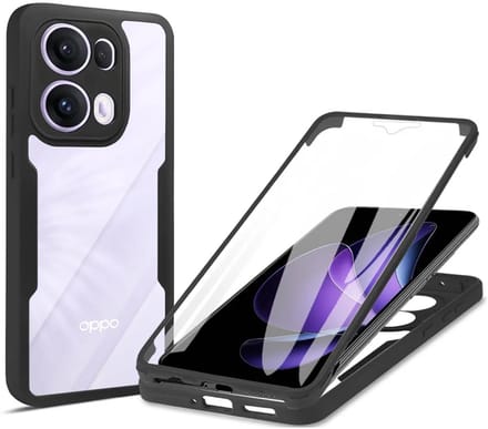 Hoesje geschikt voor Oppo Reno13 Pro - Techsuit ColorVerse 360 Case met Screenprotector - Zwart