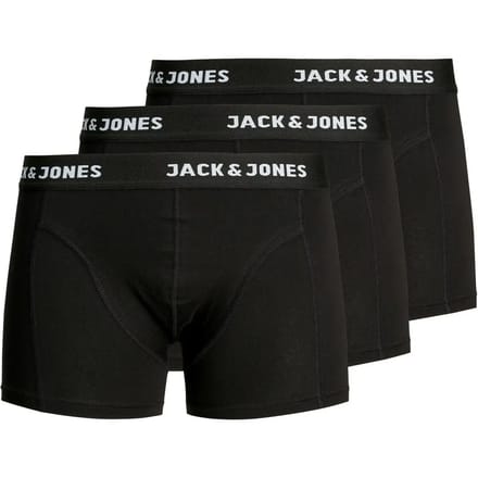 JACK & JONES- JACANTHONY TRUNKS 3 PACK BLACK - Heren - Trunks