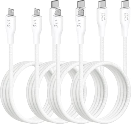 Oplaadkabel geschikt voor iPad air 1 2 2017 2018 2019 2020 2021 met Apple Lightning ingang kabel 3 meter - 4 stuks - Wit