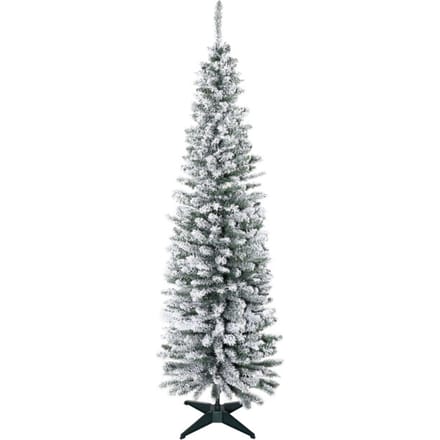 4goodz Kunstkerstboom Slank met Sneeuw 210cm - groen/wit