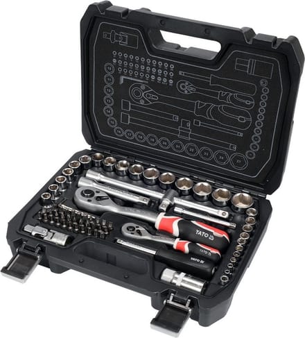 YATO Professionele Dopsleutelset en bitset - 72-Delig - 1/2& 1/4