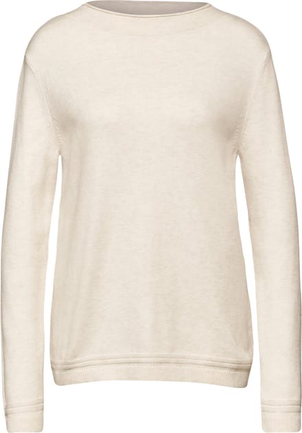 Street One Trui met rolzoom oak beige melange maat 44