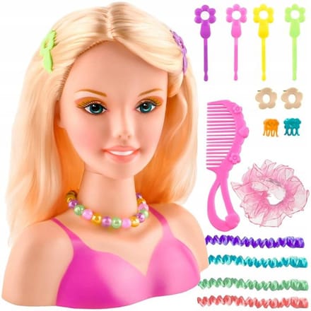 Kaphoofd met accessoires -haarstyling - pop - speelgoed