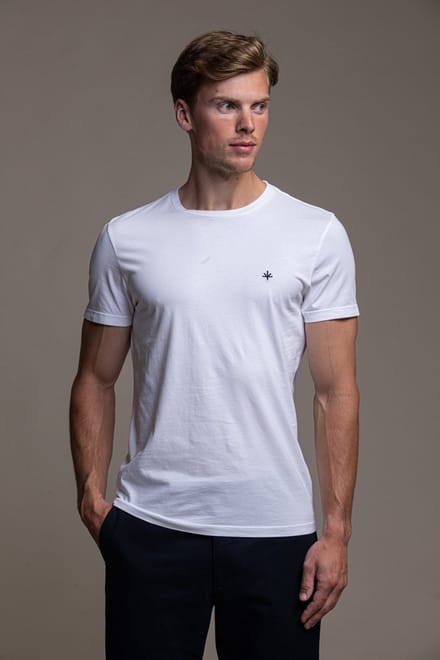 Laurent Vergne - Heren - T-shirt - Wit - 100% Katoen - maat M - Slim fit