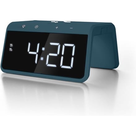 Caliber HCG019QI-PB - Wekker met draadloos laden en groot display - Pacific Blue