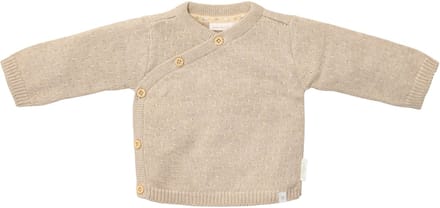 Little Dutch Gebreid Overslag Vestje - Maat 56 - Soft Beige Melee