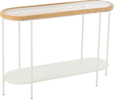 J-Line console Mati - sparhout/metaal - naturel/wit