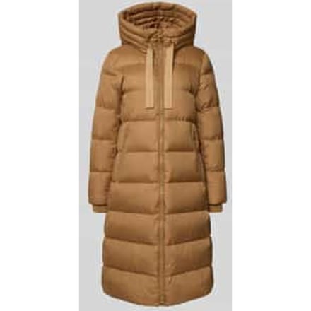 Regular fit lange donsjas met capuchon