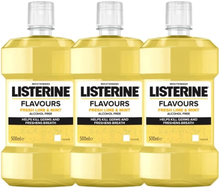 Listerine Fresh Lime & Mint Mondwater - 3 x 500 ml