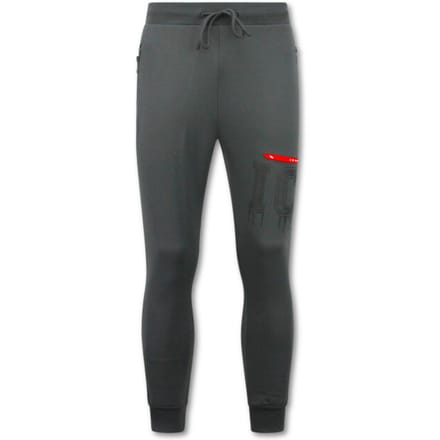 Dik Geweven Joggingbroek Heren ICON - Trainingsbroek Heren Lang - 5777 - Grijs