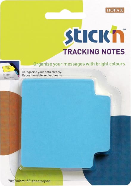 Stick'n Bladwijzers - Bookmark - sticky notes - 70x70mm - Neon Blauw - 50 index tabs
